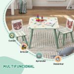 Conjunto de Mesa e Cadeiras para Crianças de 3 Peças Mesa Infantil com 2 Cadeiras Conjunto de Móveis para Atividades Verde
