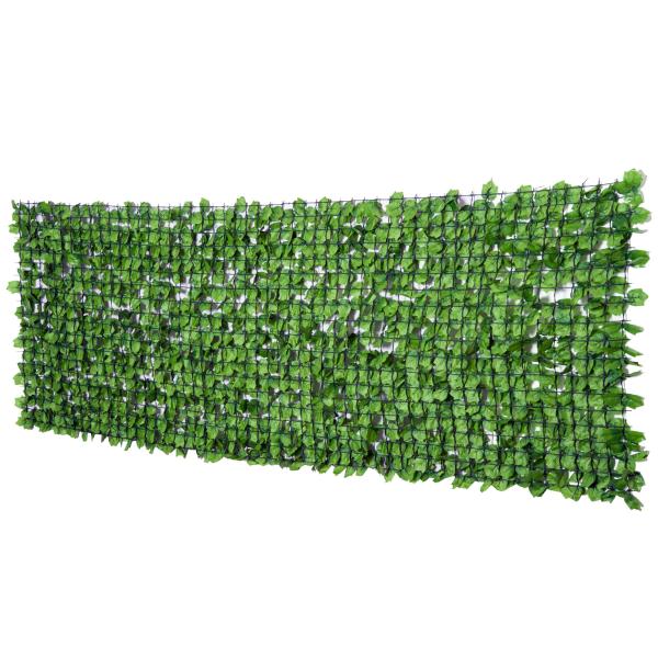Vedação Artificial em Rolo 3m Vedação de Privacidade para Balcão Jardim Exterior Planta Decorativa de Parede PE Verde
