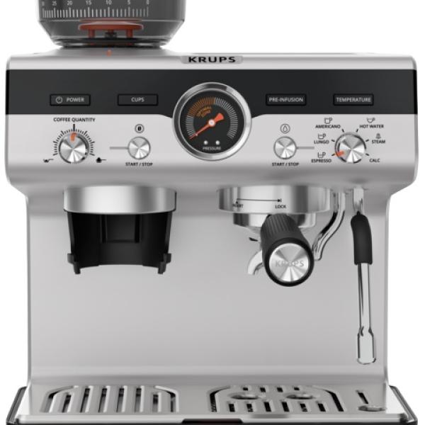 Máquina de Café Precision XP801T10 Manual c/ Moinho 3L 1380W (Preto/Inox) - KRUPS