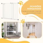 Barreira de Segurança para Cães 74 - 94 cm com Extensão, Montagem por Pressão e Bloqueio Duplo, Branco