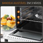 Mini Forno 16L 1400W com 3 Modos de Aquecimento Temperatura até 230°C Temporizador 60 Minutos 44x32x28,1 cm Prata