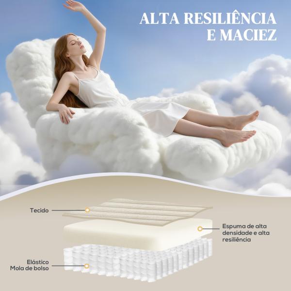 Poltrona Relax Reclinável Manual Estofada em Veludo com Apoio para Pés 73x86x100 cm Creme