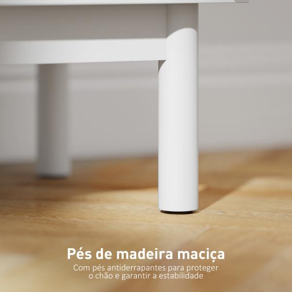 Mesa de Cabeceira com Porta de Vime Prateleira Ajustável e Pés de Madeira Estilo Boémio Mesa Auxiliar 40x35x58 cm Branco