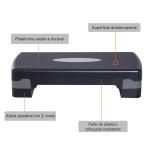 Step para Exercício Aeróbico Plataforma Step com Altura Ajustável em 2 Níveis com Carga Máxima 120kg para Exercício em Academia Casa 68x29x10 - 15cm Preto