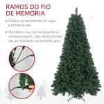Árvore de Natal Artificial 210 cm com 1064 Ramos de Arame de Memória e Base Recolhível Árvore de Natal Verde