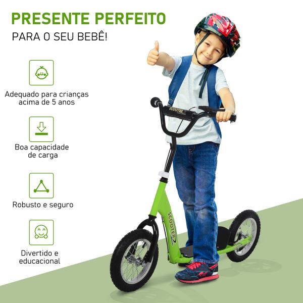 Trotinete com 2 pneus infláveis ​​para crianças acima de 5 anos de altura ajustável