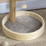 Arranhador para Gato com 2 Camas Poste de Juta Brinquedo Pendurado Ø41x44 cm Cinza Claro