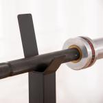 Suporte para Barra de Pesos Ajustável Estante de Aço para Levantamento de Pesos Carga Máx. 150kg Treinamento em Academia Casa 52x48x105 - 160cm Branco e Preto