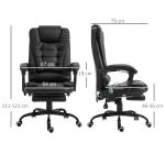 Cadeira de Massagem com 7 Pontos de Massagem Reclinável com Apoio para os Pés e Controlo Remoto 67x79x111 - 121 cm Preto