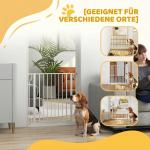 Barreira de Segurança para Cães 75 - 85 cm para Portas e Escadas, Dupla Direção, Duplo Bloqueio, Branco