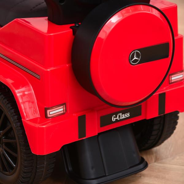 Carro Andador para Crianças Mercedes G350 com Buzina Capô Removível Encosto e Suporte de Proteção 85,5x40,5x95 cm Vermelho