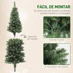 Árvore de Natal 150 cm Árvore de Natal Artificial com 395 Ramos e Suporte de Metal Árvore de Natal para Interior Verde