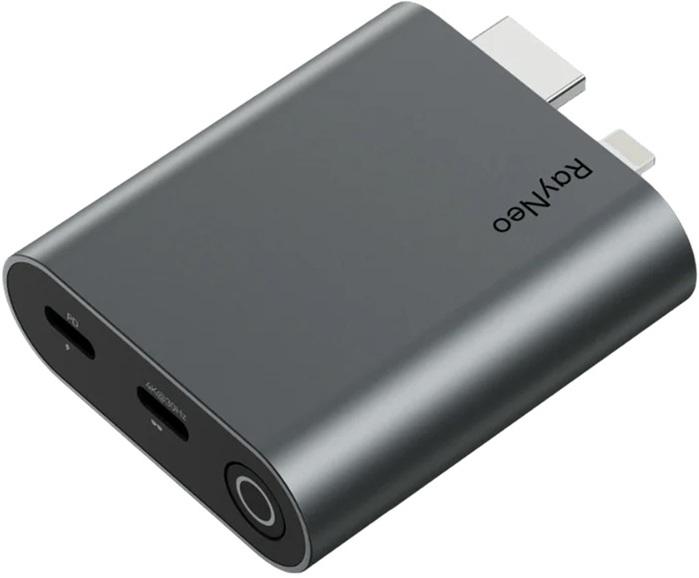 Adaptador HDMI Fêmea - USB - C Macho p/ Carregar Óculos AR - RAYNEO