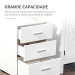Bloco de Gavetas para Escritório Móvel de Arquivos com 3 Gavetas e Fechadura para Secretária Casa 40x40x61,5 cm Branco