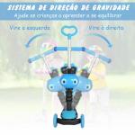 Trotinete 5 em 1 para Crianças com 3 Rodas Assento Removível e Guiador Ajustável Carga Máxima 50 kg 62x25x72,5 cm Azul