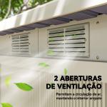 Abrigo de Jardim 280x130x172 cm Abrigo de Exterior de Aço Galvanizado com Porta Corredeira e Ventilações Cinza