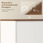Amário de Cozinha Alto com Suporte para 8 Garrafas 4 Portas 3 Gavetas Prateleiras Abertas100x38x172 cm Branco