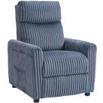 Poltrona Relax Reclinável Manual Estofada em Veludo com Apoio para Pés 73x86x100 cm Azul Escuro
