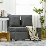 Sofá Cama 3 em 1 Sofá de 2 Lugares com Encosto Ajustável Sofá Cama Individual com Almofadas 65x98x69 cm Cinzento