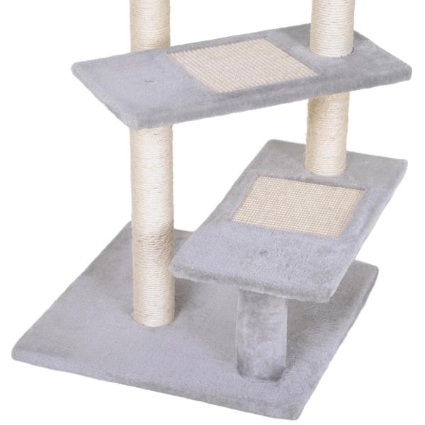 Arranhador 3 Plataformas para Arranhar 48x48x99.5 cm de Madeira coberta de Pelucía Sisal