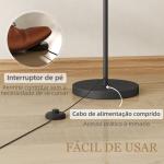 Candeeiro de Pé LED 11 Níveis, Controlo Remoto, Temporizador 60 min, 54,3x30,6x159,6 cm Preto e Creme