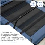 Cama para Animais de Estimação Cama Elevada para Cães Gatos com Tecido Transpirável para Dormir Relaxar Exterior Jardim Terraço 122x91x23cm Azul