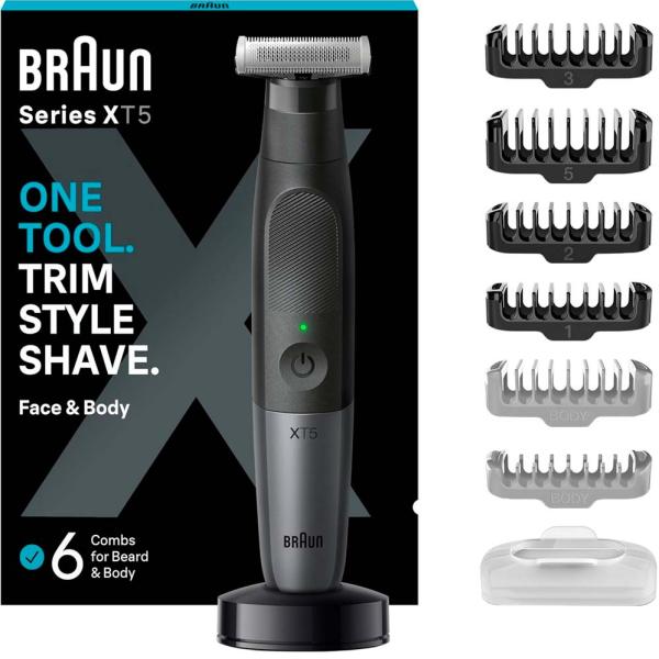 Aparador Multifunções Barba/Corporal Series XT5300 Face & Body (Preto) - BRAUN