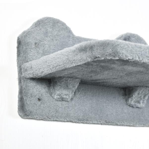 Prateleiras de Parede para Gatos 4 Peças com Rede Plataforma Semicircular Plataformas de Salto e Poste de Sisal Cinza