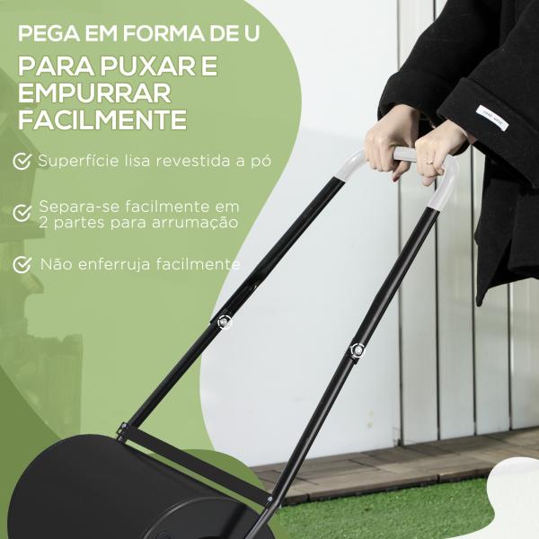 Rolo de Jardim 38L de Aço preenchido com água ou Areia Φ32x50cm Cabo destacável