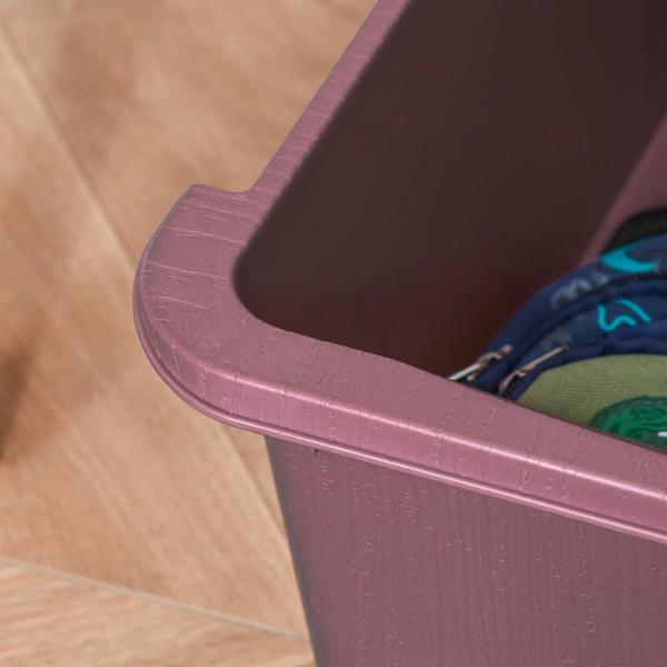 organizador de brinquedos Infantil para crianças acima de 3 anos com 3 Gavetas e Alças amplo espaço de armazenamento para Brinquedos Roupas Livros 37x37x56,5 cm Rosa