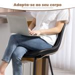 Conjunto de 2 Bancos de Bar Giratórios com Encosto Curvado e Apoio para os Pés Estofados em PU 47x54,5x97,5 cm Preto