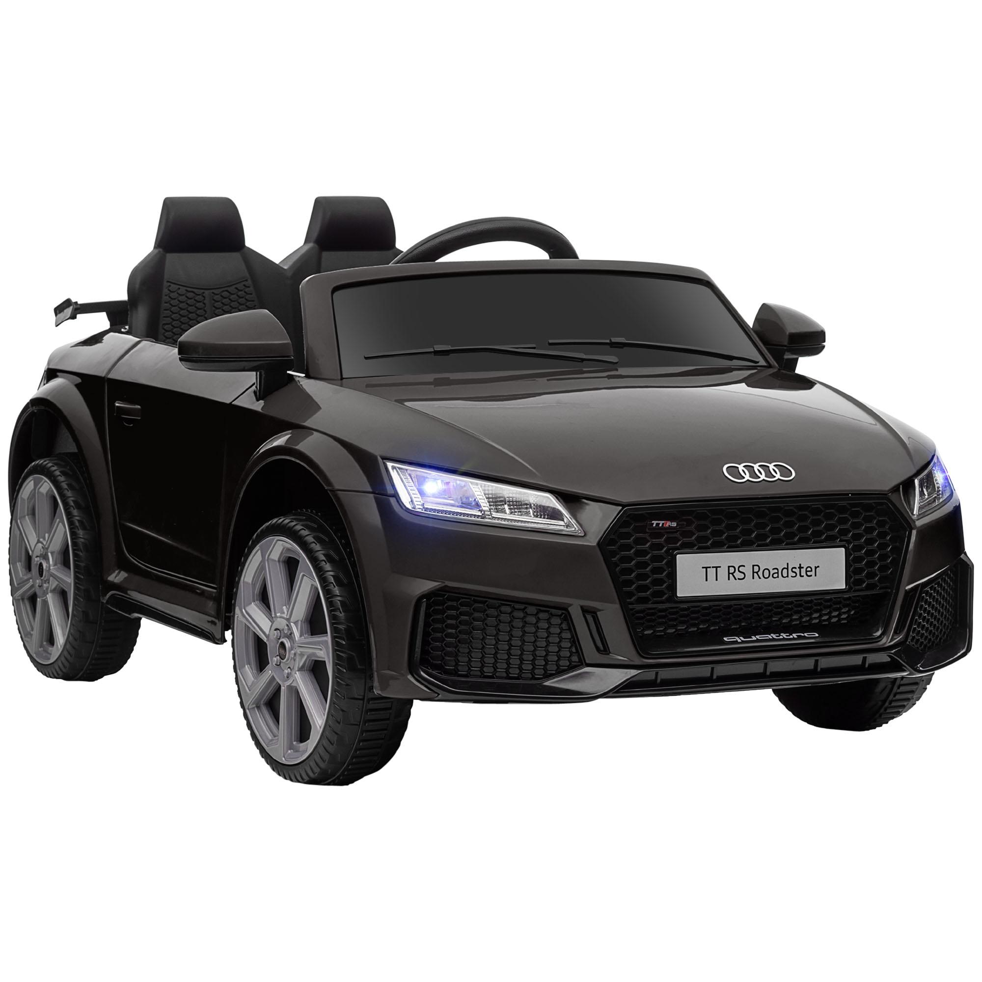 Carro Elétrico Audi TT para Crianças acima de 3 Anos com Controlo Remoto Música e Luzes Bateria 12V 102x60x44 cm Preto