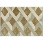 Tapete Sala de Estar 170x120 cm Tapete Lavável na Máquina de Lavar Pelo Curto Estilo Moderno Creme e Marrom Claro