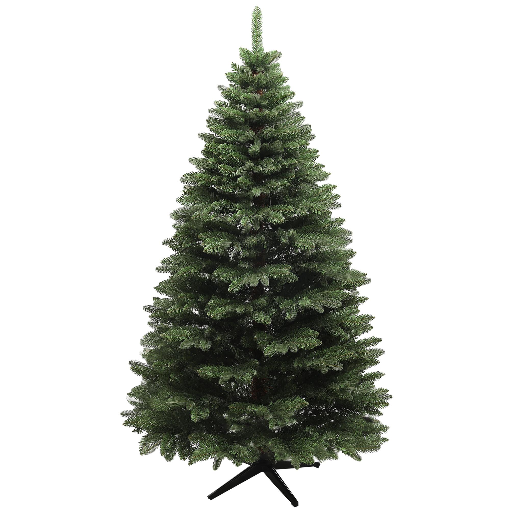 Árvore de Natal Artificial 180 cm com 1050 Ramos e Base de Aço Dobrável, Montagem Rápida, para Interior, Verde