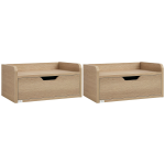 Conjunto de 2 Mesas de Cabeceira de Parede Mesas de Cabeceira Flutuantes com 1 Gaveta 40x30x19,5 cm Madeira