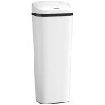 Balde de Lixo Automático 50L Estreito em Aço Inoxidável com Sensor Infravermelhos Modo Manual 33x25x84 cm Branco