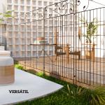 Cercas de Jardim de 4 Painéis 88x110 cm Cercas de Jardim Metálicas Cercas Decorativas com Ângulo Ajustável Preto