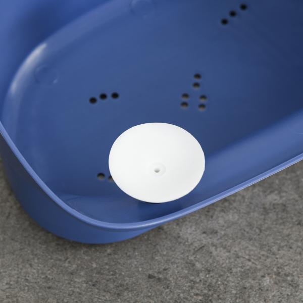 Banheira Dobrável para Bebé de 0 - 6 Anos Capacidade 105L Banheira Portátil para Crianças 75,3x55,4x43cm Amarelo e Azul