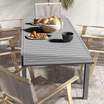 Mesa de Jardim Extensível Mesa de Terraço Retangular para 6 - 8 Pessoas Capacidade 50 kg 180/240x94x73 cm Cinza Escuro