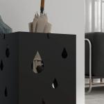 Suporte para Guarda - Chuvas com 4 Ganchos e Bandeja de Gotejamento Amovível Porta Guarda - Chuvas 15,5x15,5x41 cm Preto