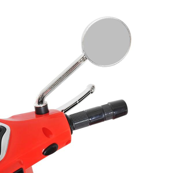 Mota Elétrica para Crianças com Licença Vespa com Música Velocidade 2 - 3 km/h e Buzina 102x50,5x75,5 cm Vermelha