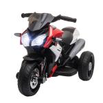 Motocicleta Elétrica Infantil com 3 Rodas Triciclo para Crianças acima de 3 anos com Bateria 6V Recarregável Funções de Música Buzina Faróis 86x42x52cm Preto e Vermelho