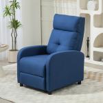 Poltrona Relax Reclinável até 155° Poltrona Reclinável Manual para Pessoas com Altura Inferior 195 cm 67x87x98 cm Azul Escuro