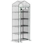 Estufa de Jardim Vertical 69x49x193 cm com 5 Prateleiras Estufa para Plantas e Cultivos com Cobertura Transparente de PE Verde