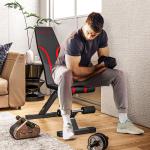 Banco de Abdominais Ajustável Banco de Musculação Dobrável para Treino de Corpo Completo 82x35x42,5 - 107 cm Preto