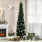 Árvore de Natal Artificial Altura 210cm com 510 Ramos de Folhas de PVC Ignífugos Base Dobrável e Suporte Metálico Verde
