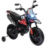 Mota Elétrica Infantil Aprilia 12V Rodas de Apoio Farol Música USB Amortecedor Vermelho 106,5x56x80 cm