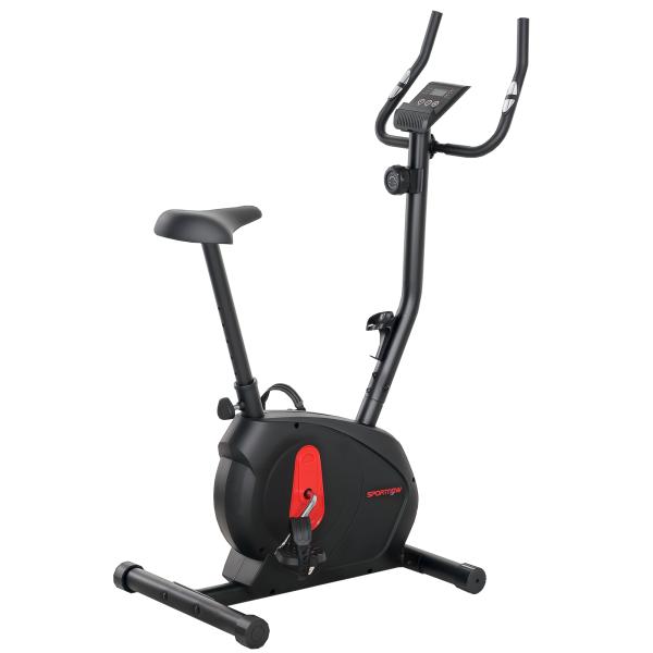 Bicicleta Estática com 8 Níveis de Resistência Magnética Sensor de Frequência Assento Ajustável Ecrã LCD 88x50,5x131,5 cm Preto