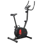 Bicicleta Estática com 8 Níveis de Resistência Magnética Sensor de Frequência Assento Ajustável Ecrã LCD 88x50,5x131,5 cm Preto