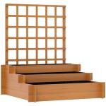 Floreira de 3 Níveis com Treliça Hortal Vertical com Tecido não Tecido para Cultivos de Verduras Flores 95x95x110 cm Castanho